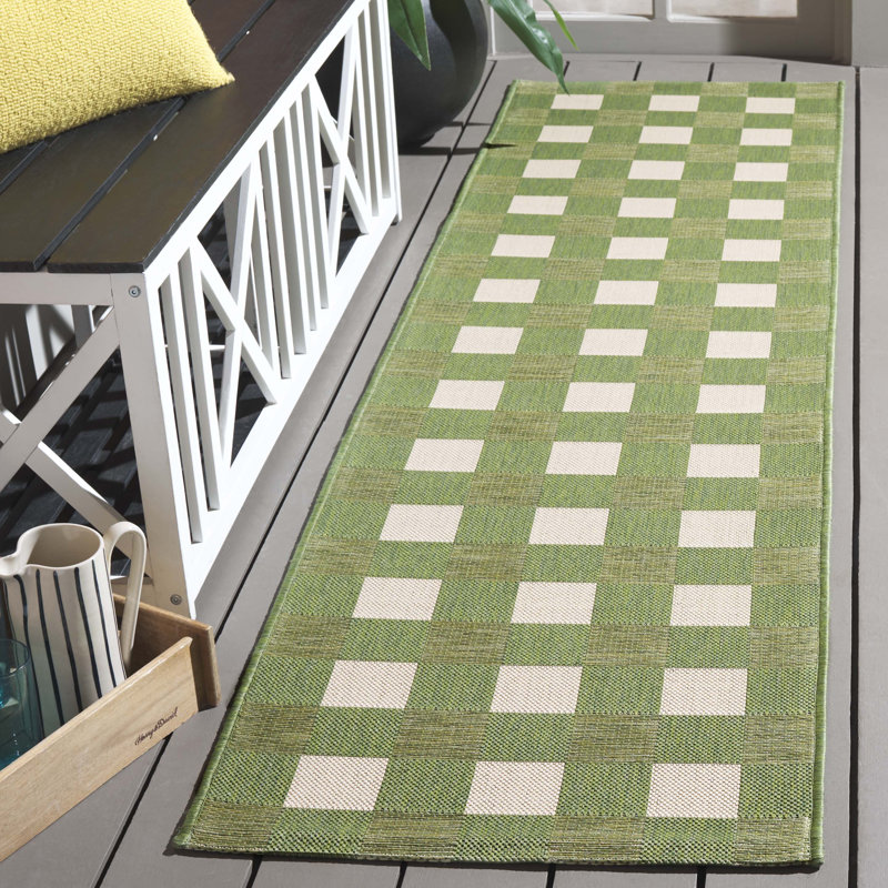 Tapis d'intérieur / extérieur à carreaux Orith Performance, Tapis de couloir 2 pi 3 po x 8 pi