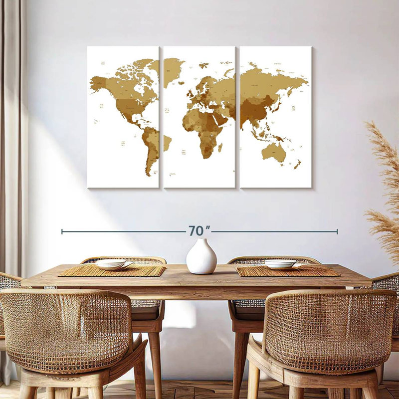 Carte du monde Aliaz, H 36 po x l 57 po