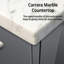 Dark Grey Double Bath Vanity 84 In. W X 22 In. D, With Carrara Marble Top-464102193