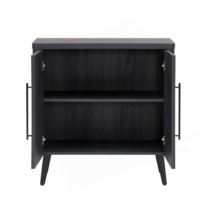 Jodie 31" Fluted Accent Cabinet, Charcoal Gray