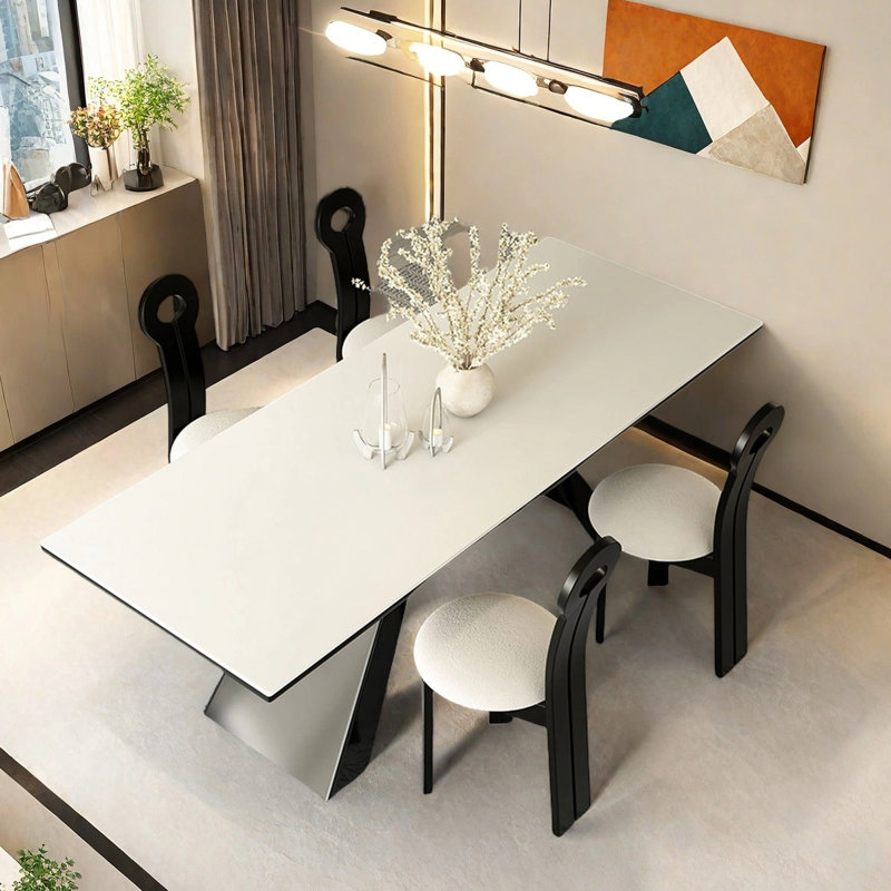Minimalist rectangular dining table, 29.53”H x 70.87”L x 31.5”W