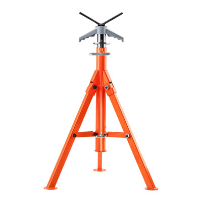Pipe Stand, 2500LBS Heavy Duty Pipe Jack Stands, 27.2"-52" Height Adjustable V Head Pipe Stand, 45# Steel Folding Jack Stand for 1/2-12 inches Pipes