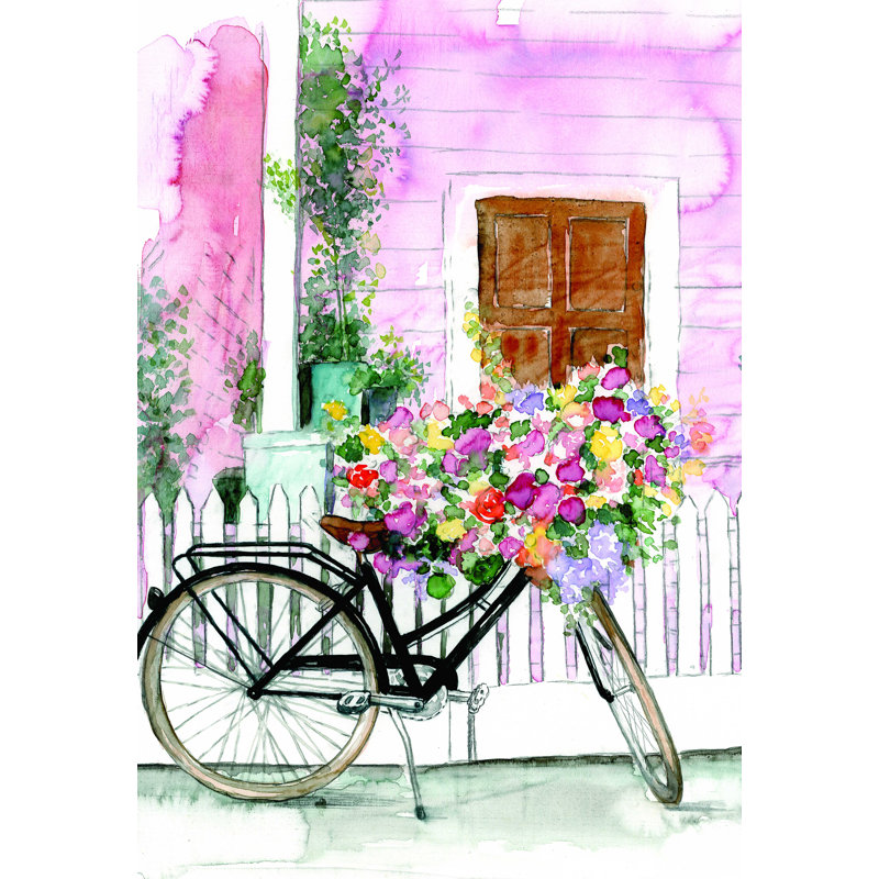 Printemps à vélo - impression sur toile tendue, H 16 po x l 12 po