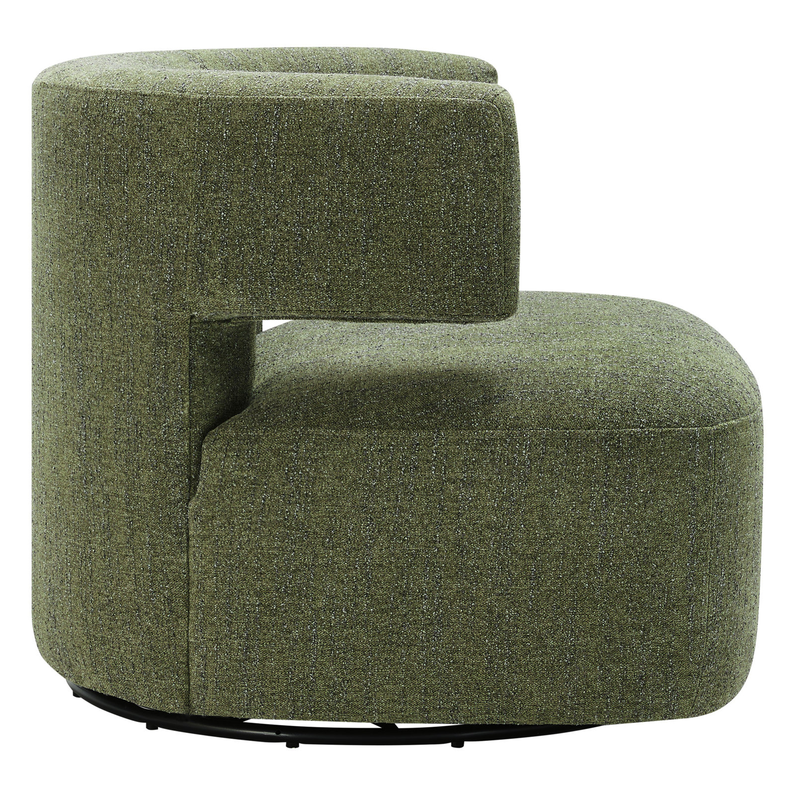 Bascom Swivel Barrel Chair, Mellow Forest Chenille