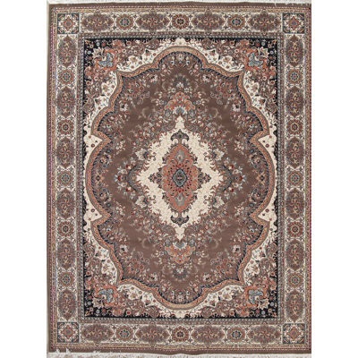 Tapis noir/brun/beige oriental turc Obaseki