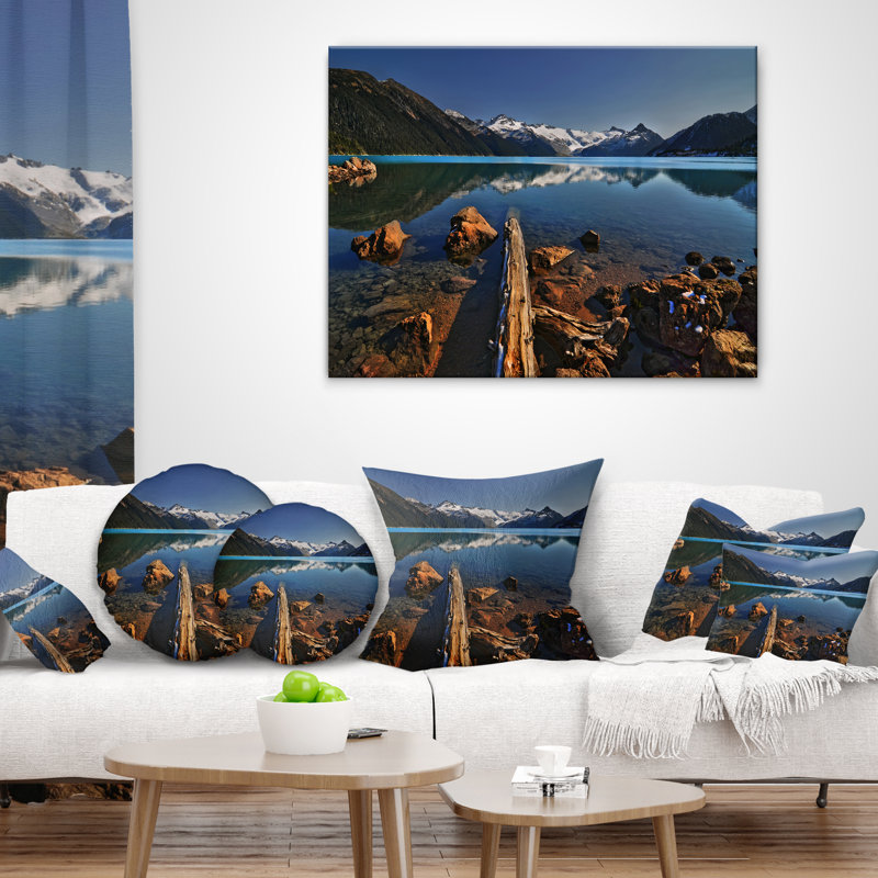 Grand coussin Mountain Lake, 16 po x 16 po, Coussin décoratif