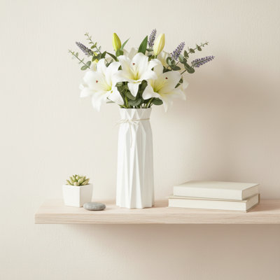 Modern Style White Ceramic Vase, Suitable For Various Occasions Including Home, Office, Wedding Decoration, Desktop Fireplace Shelf, Ornament, Birthday Gift.