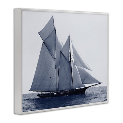 Serene Sea Vessel Framed Giclee Art, design by Stellar Design Studio