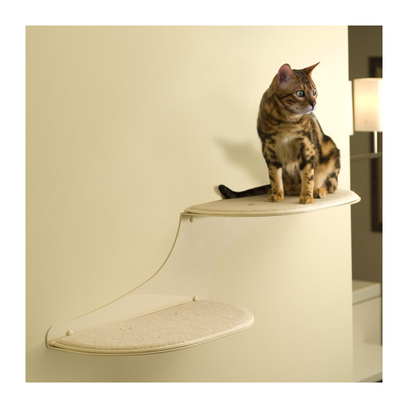 10" Clouds Wall Mounted Cat Perch, Right Facing, Off-White