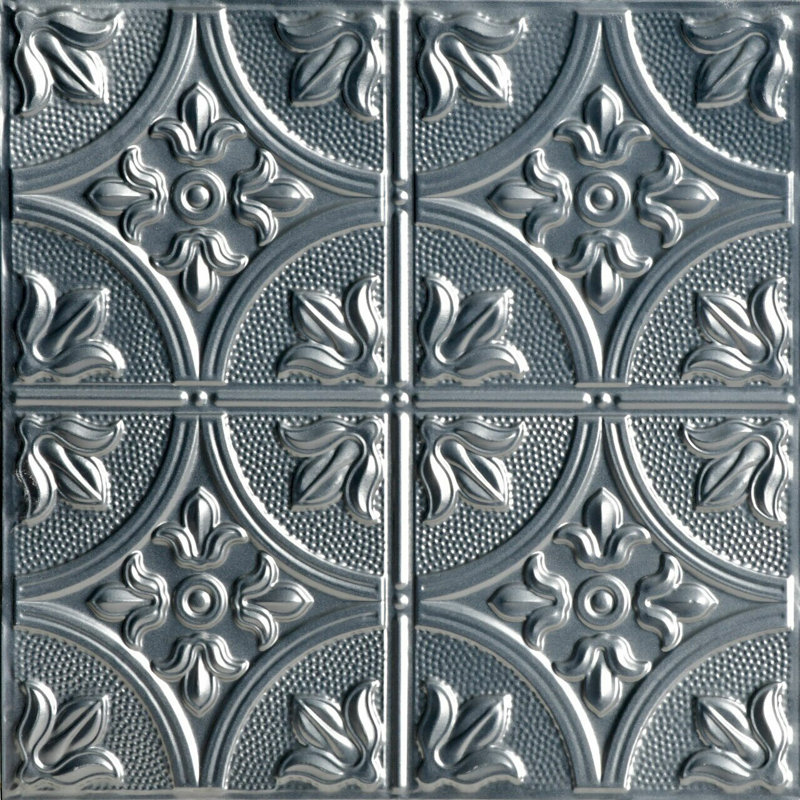 Lacquered Steel Nail-Up Tin Ceiling Tiles, 24x24, Set of 6