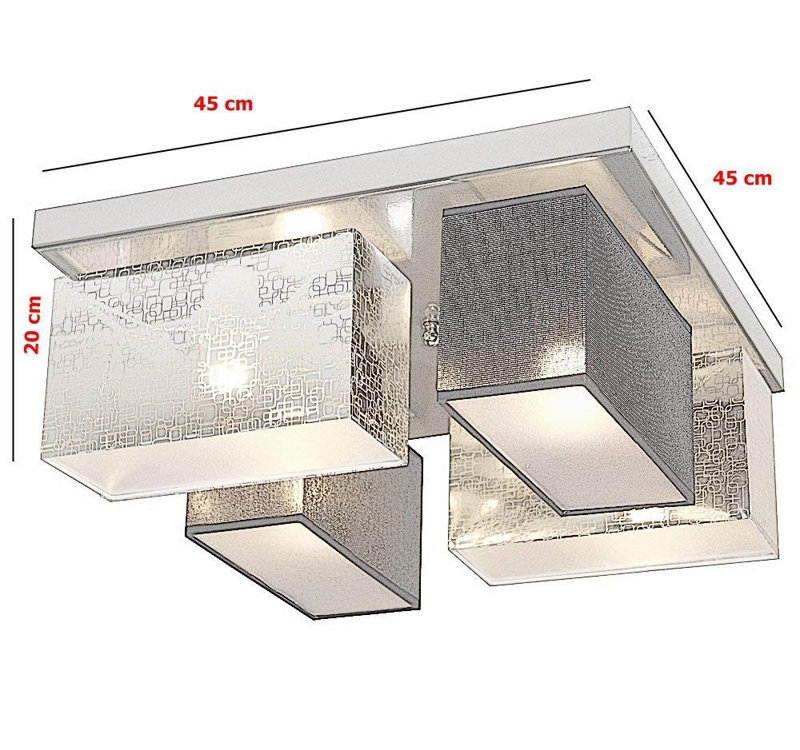 Partlow Fabric Semi Flush Mount, Silver and pink