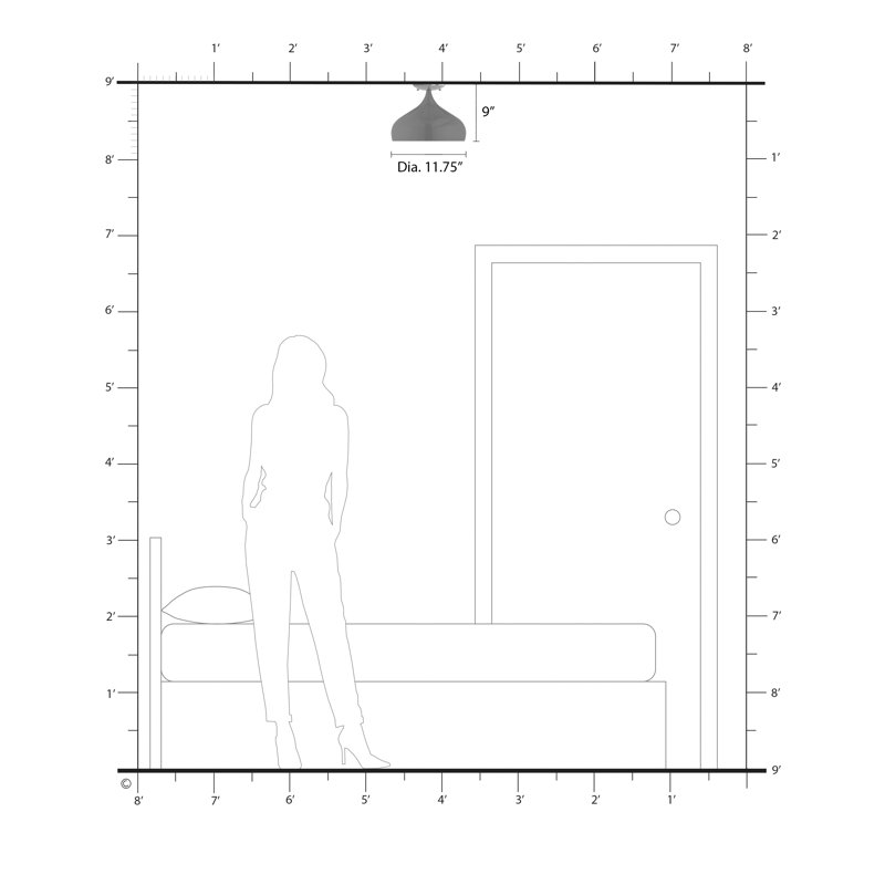 Plafonnier semi-encastré 1 lumière 11,75 po Fiddletown, Blanc brillant