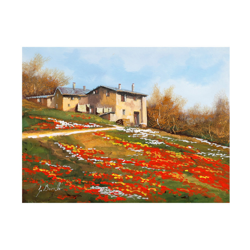 «I Papaveri On Canvas» par Guido Borelli, reproduction, H 14 po x l 19 po x P 2 po