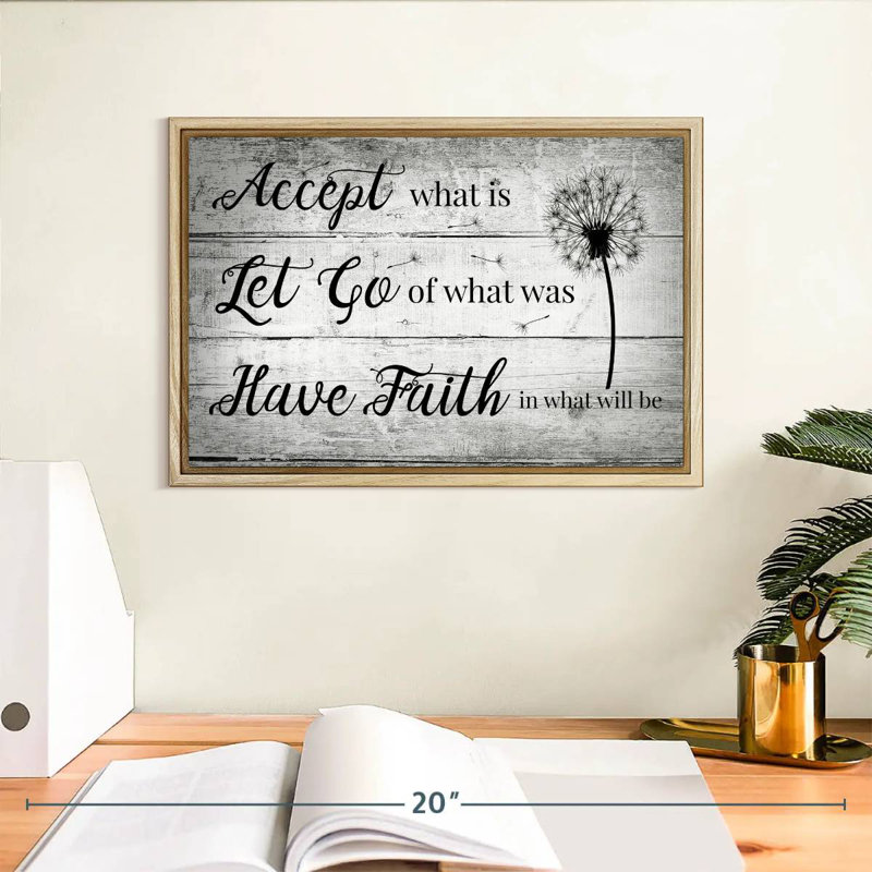 Citation «Have Faith», Cadre flottant en bois naturel, 13 po x 9 po