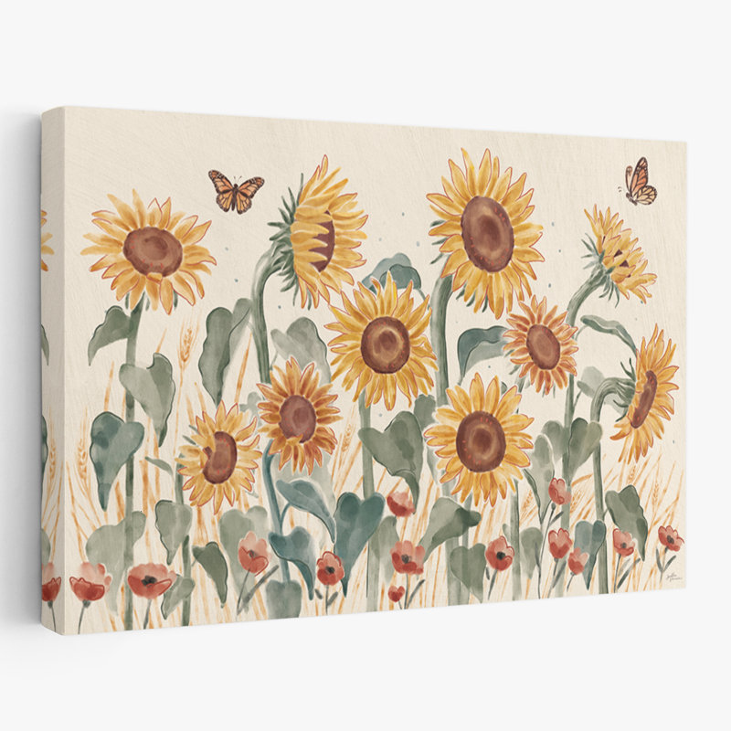 Papillons - Tournesol saison I, H 16 po x l 24 po