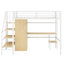 Lit mezzanine en métal à deux dimensions équipé d'un bureau, d'une tablette de rangement et d'un placard-1694344093