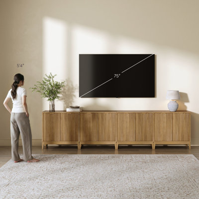 Meuble télé ou armoire d'appoint en bois massif Coggins (ensemble de 4 pièces)