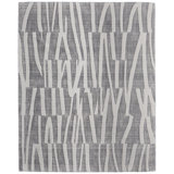Peconic Hand Woven Wool Abstract Area Rug in Ivory/Dark Gray