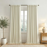 Lenox Serene Blackout Window Curtain, Ivory - 52"W x 84"L
