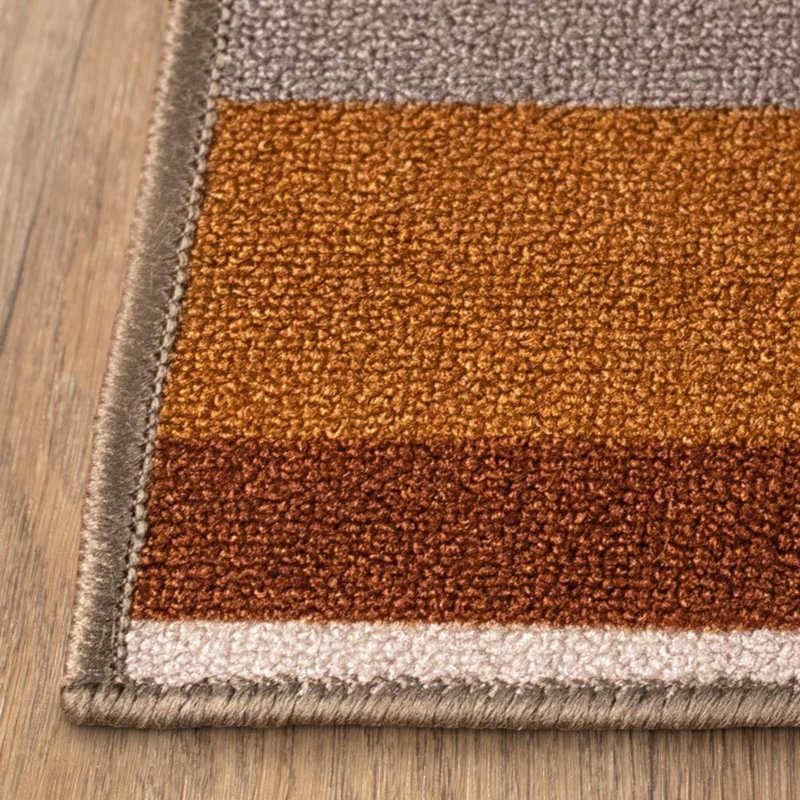 Marcano Modern Striped Block Non-Slip Washable Indoor/ Outdoor Area Rug, Rectangle 2' x 3'