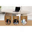 Table de salle à manger en bois extensible, table de cuisine ovale moderne avec un design à deux piliers élégant, parfait pour la salle à manger et le rassemblement, multifonctionnel et peu encombrant-479466437