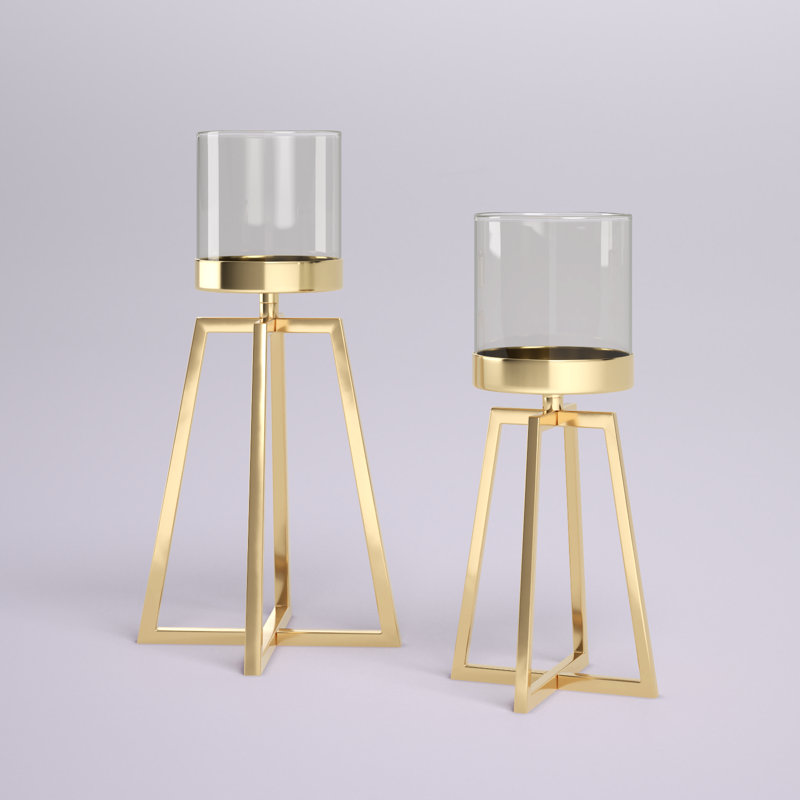 Ensemble d'ouragan de table en métal 2 pièces