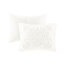 3 Piece King/ King Duvet Cover , Cotton Chenille , White, Design, 2 Shams, Button Closure, Corner Ties, Machine Washable, Classy Style With Soft & Stylish,-125166513-125166515
