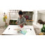 Ensemble de cuisine en bois Teamson Kids 27 pièces avec tablette de recettes factices, vert, pour découper et trancher les aliments et amuser les petits chefs.