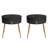 F19.6'' Easy Assembly End Tables With Tabletops, Set Of 2, Modern Fluted 2 Side Tables With Drawers, Round Coffee Tables With Golden Legs For Living Room-843201575