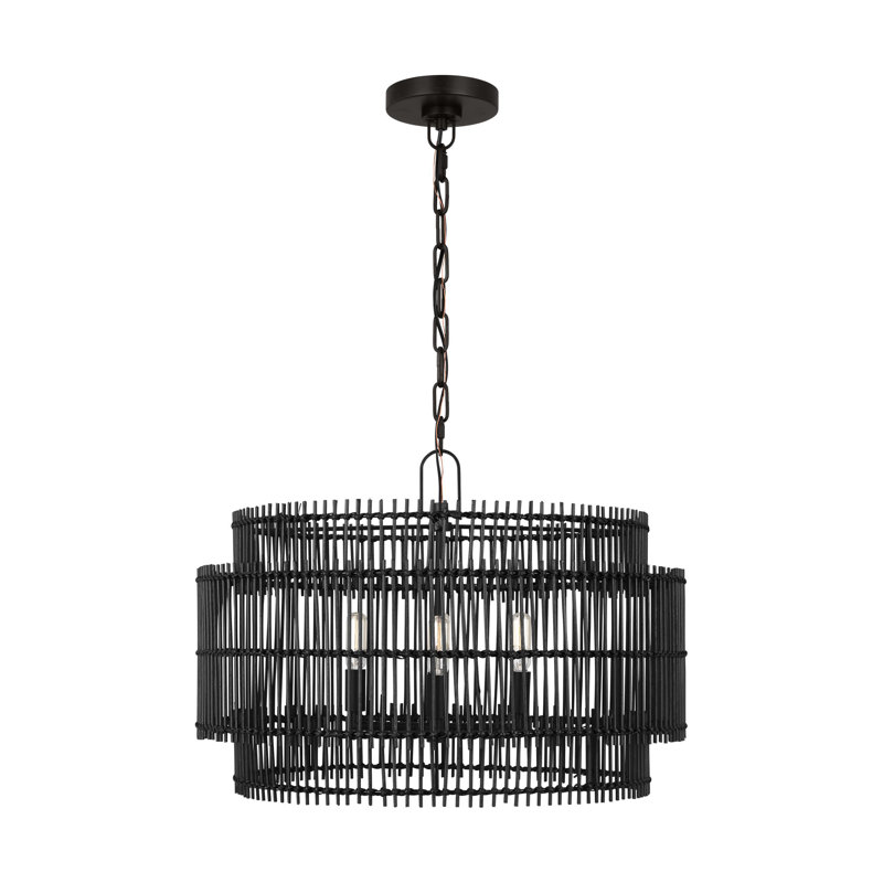 Elio Medium Hanging Shade, Aged Iron, 16" H x 23" W x 23" D