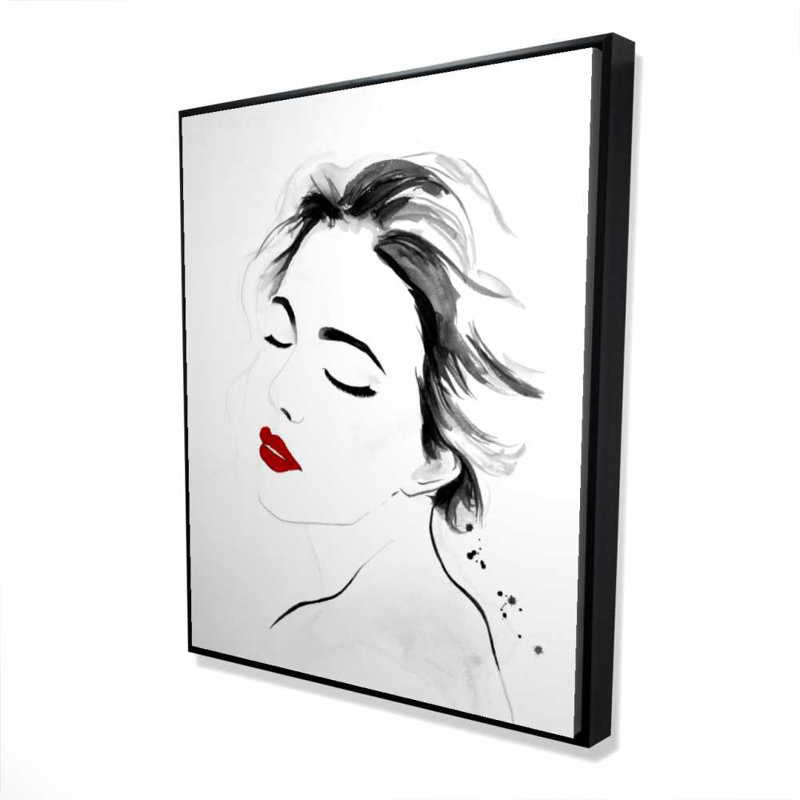 Portrait de l'aquarelle à droite - toile noire encadrée