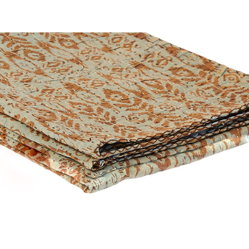 Kantha Quilted Throw Blanket