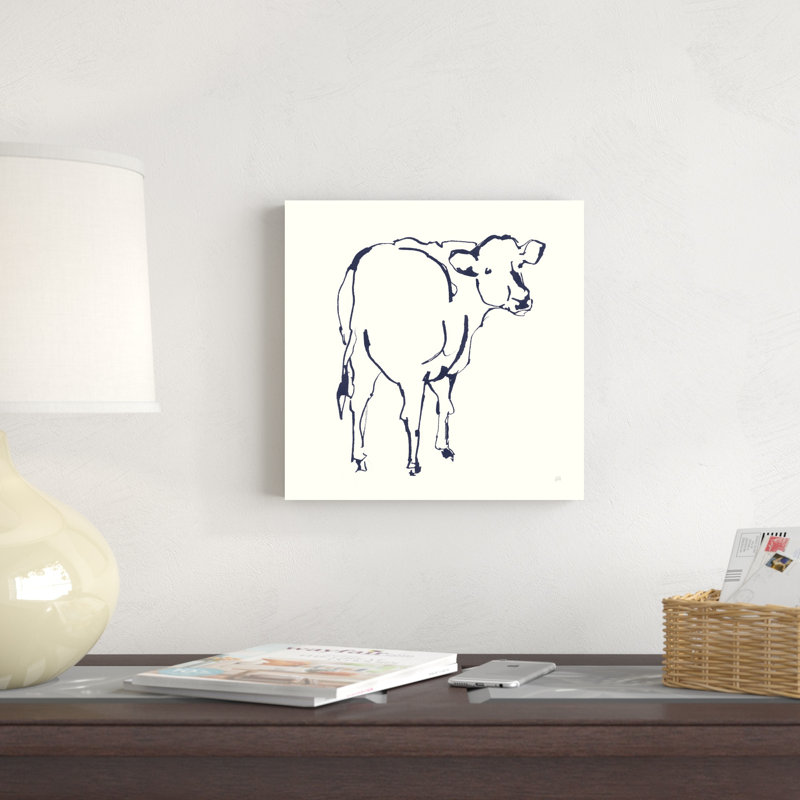 Vache Line bleu marine, H 30 po x l 30 po