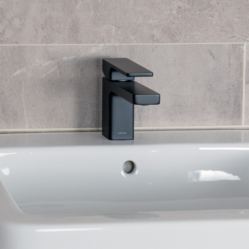 Eleganza Single Hole Bathroom Faucet, Matte Black