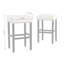 Tabouret de comptoir 30 po en simili cuir ivoire sans dossier (ensemble de 2)