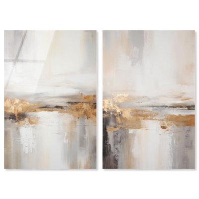 Ensemble de 2 panneaux Gilded Luxe Glam Art