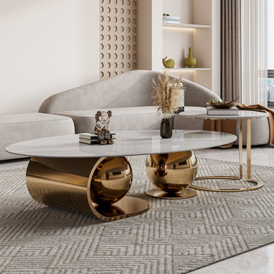 Italian style modern minimalist coffee table set
