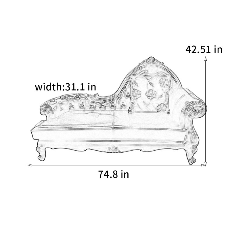 Chaise en bois massif de style luxueux, Orienté à droite