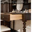 Vintage American Solid Wood Vanity Table With Storage Shelves And Matching Stool For Bedroom