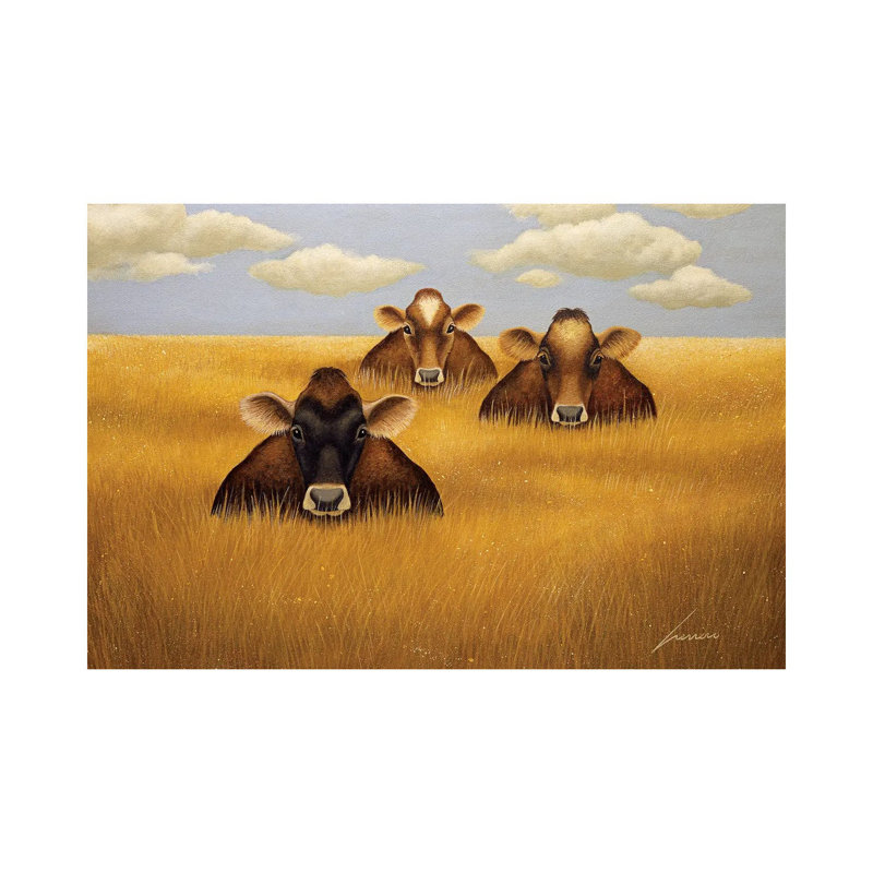 Prairie Trio by Lowell Herrero - Wrapped Canvas Painting, 20.32 cm H x 30.48 cm W