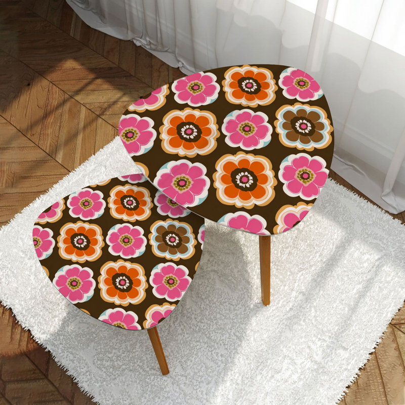Ensemble de 2 tables basses gigognes Triangle