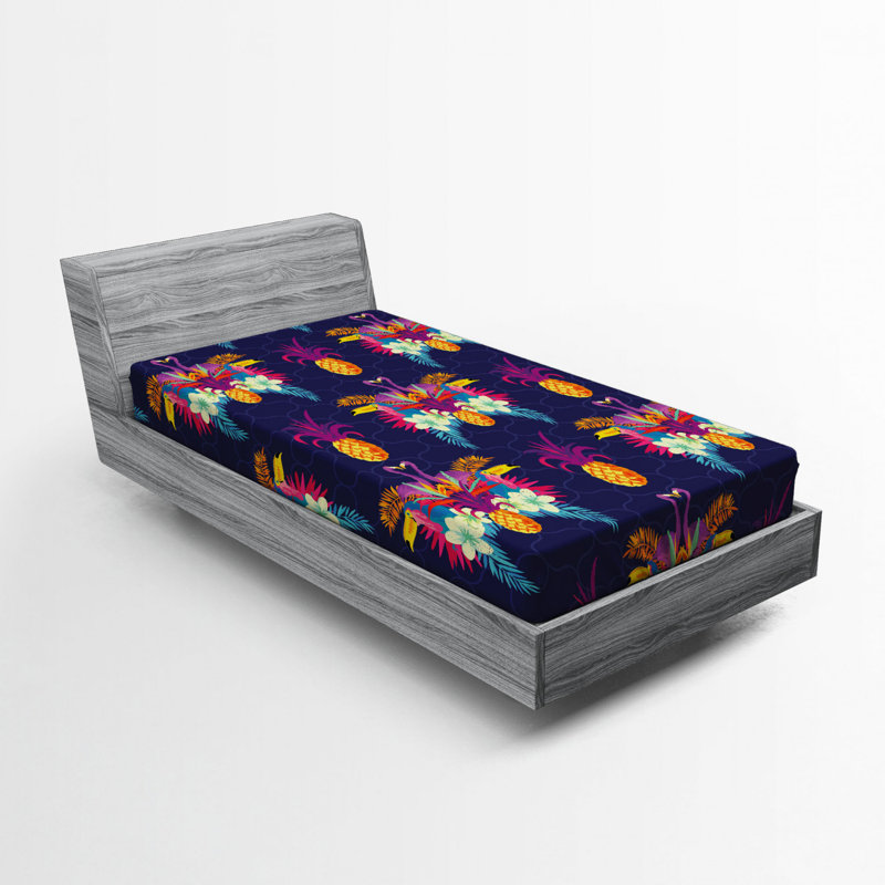 Microfiber Floral Fitted Sheet, Twin Fitted Sheet