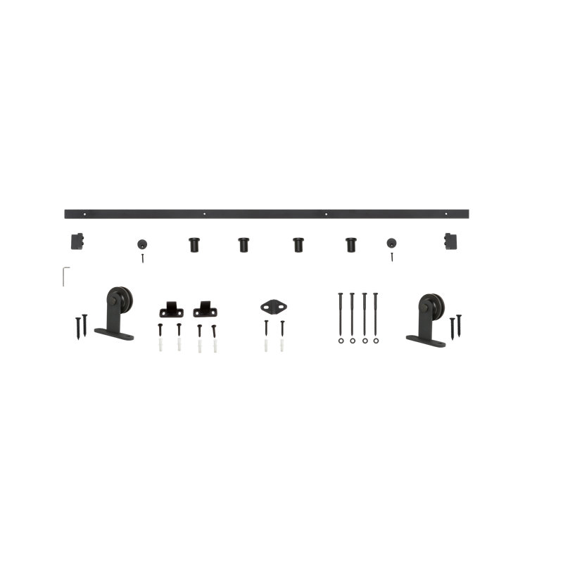 Black Steel 60" Top-Mount Barn Door Hardware Kit