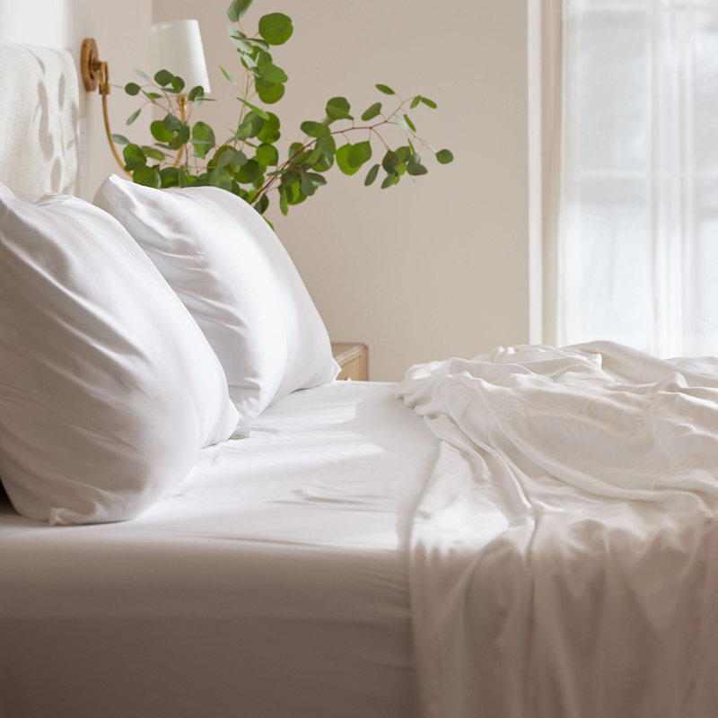 Rayon From Bamboo Flat Sheet, White, Queen Flat Sheet