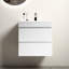 Meuble-lavabo mural 24 po avec lavabo, grand meuble-lavabo flottant mural pour salle de bain moderne, lavabo une pièce sans drain ni robinet, pré-assemblé-36947056-36947058