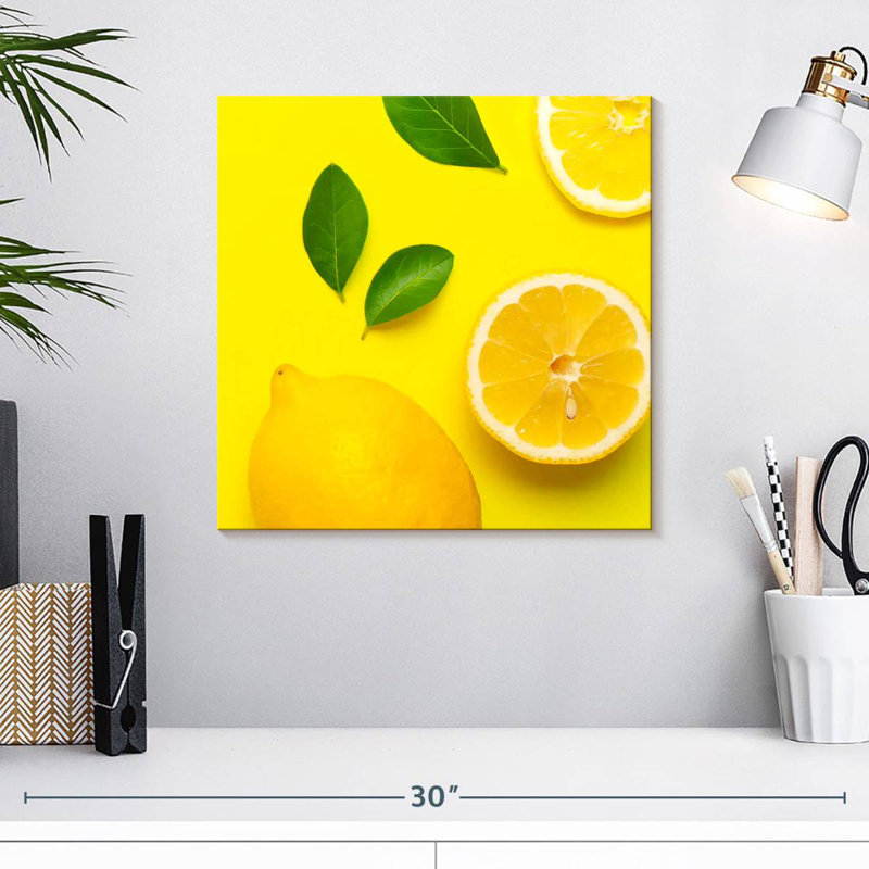 Abner Lemons On Yellow, 16" H x 16" W