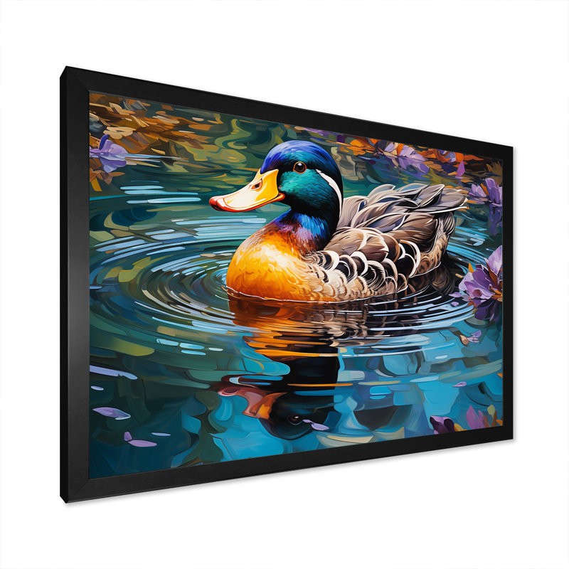Art mural Art Nouveau Nature, Cadre d'angle fermé noir, H 12 po x l 20 po x P 1 po