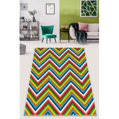Premium Washable Area Rug, 4.6 x 6.2 ft, 100% Polyester, 0.16 in Pile Height | Antibacterial, Non-Slip Felt Dot Underside | Machine Washable at 30°C, Perfect for Living Room, Bedroom, and Kid's Play Area