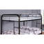 Lit double superposé au-dessus en métal noir avec design contemporain et attaché pour un espace pour les jeunes de style chambre à coucher
