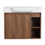 Meuble-lavabo mural 28 po avec lavabo en céramique blanche et porte à fermeture en douceur, emballage KD